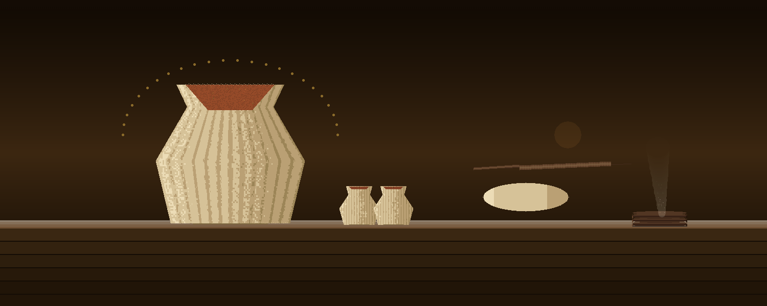 A warm counter still-life — one large hand-folded shaomai showing its open pomegranate-mouth crown and pleats, ringed by twenty-four small marks, beside the many-headed 走槌 rolling pin and a steamer stack.